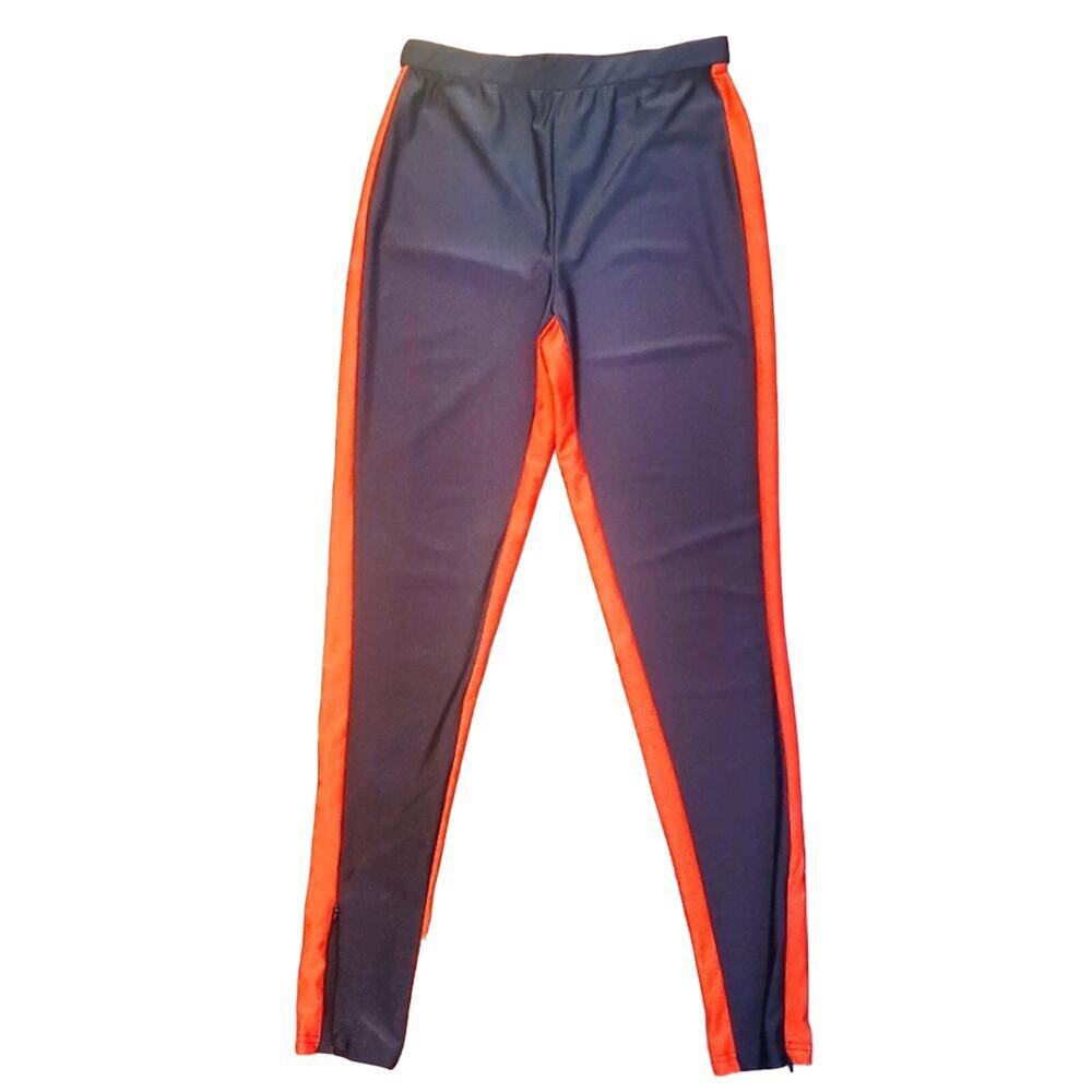 Tic : Toc NEW Velour Track Pants Black w/Red Stripe Zipper at ankle | NWT